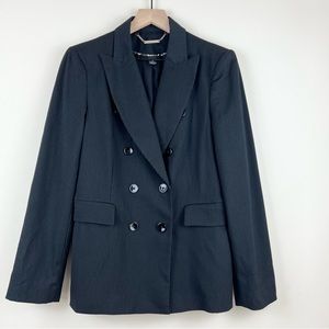 White House Black Market Women’s Pinstripe Button Front Blazer